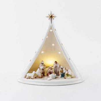 Luxe porcelain nativity scene. Luxe porcelain nativity scene.