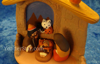 Cat nativity scene closeup Cat nativity scene closeup