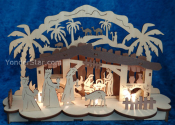 Wooden Nativity Scene Lighted Silhouette Wooden Nativity Scene Lighted Silhouette
