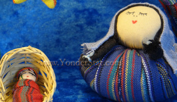 Jesus in basket nativity set. Jesus in basket nativity set.