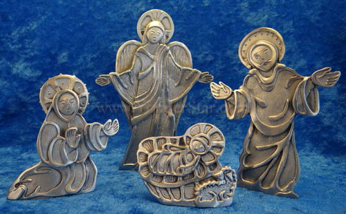 Pewter Nativity Scene Made in USA