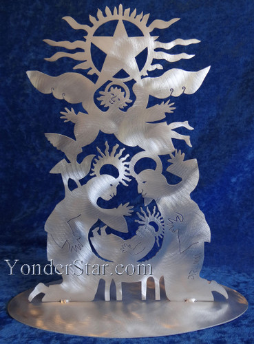 Brushed Aluminum Nativity Scene Made in USA