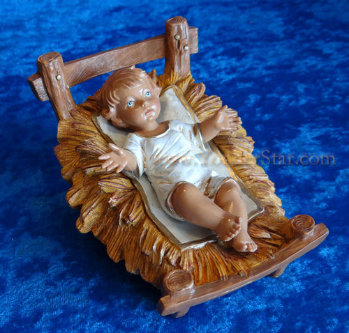 Baby Jesus w Crib - 12" Fontanini Nativity Infant Jesus