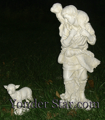 Shepherd with Lamb for 27" Statuary White Outdoor Nativity