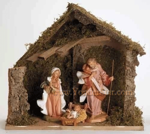 12" Fontanini Nativity with Large Wooden Stable 54909