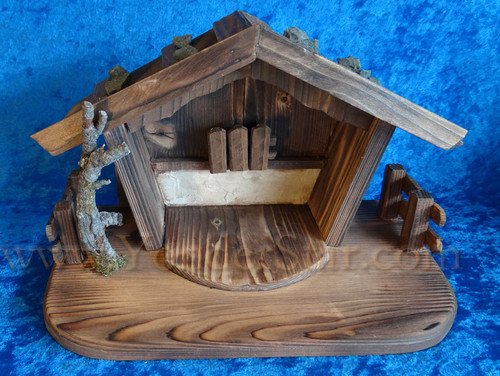 11" Wooden Stable LEPI Reindl Wooden Nativity