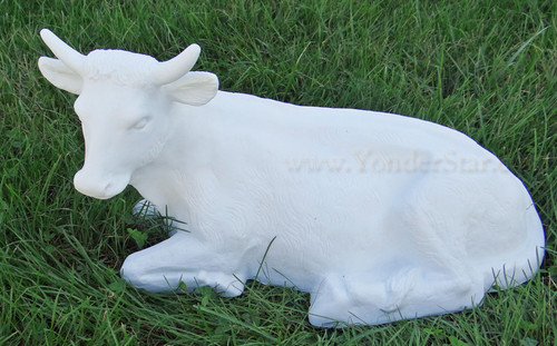 White Outdoor Nativity Scene Ox