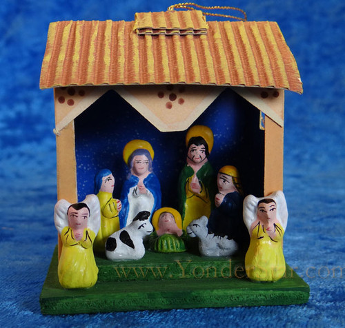 Peruvian Nativity Retablo House Ornament