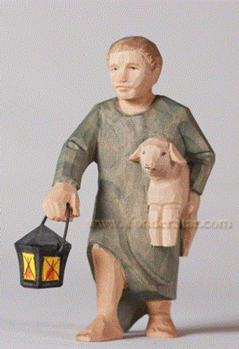 Boy with Lantern and Lamb - Huggler Swiss Nativity
