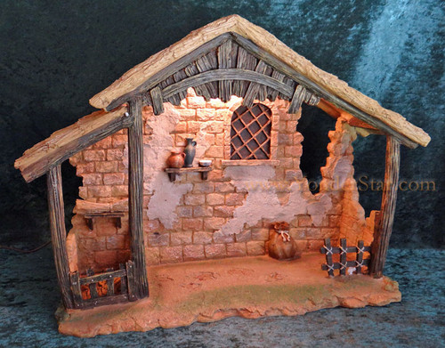 14.5" Fontanini Lighted Stable for 7.5" Nativity Figures 50816