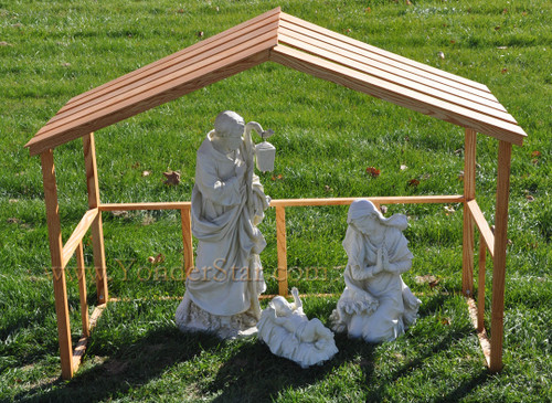 Outdoor Nativity Holy Family with Wooden Stable : Pre-Order