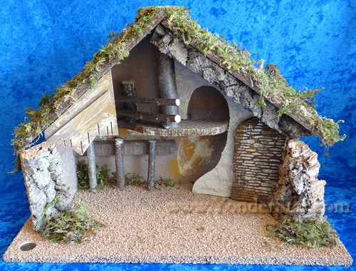 14" Fontanini Wooden Stable for 7.5" Nativity Figures 50829