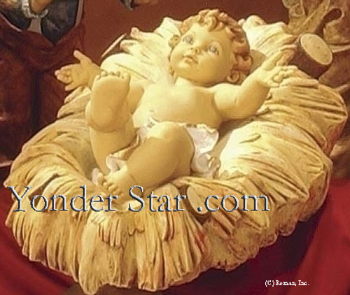Baby Jesus w Crib - 50" Scale Fontanini Nativity Holy Family Figure 52313