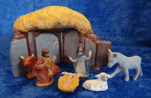 Terracotta Painted Nativity Scene - United States