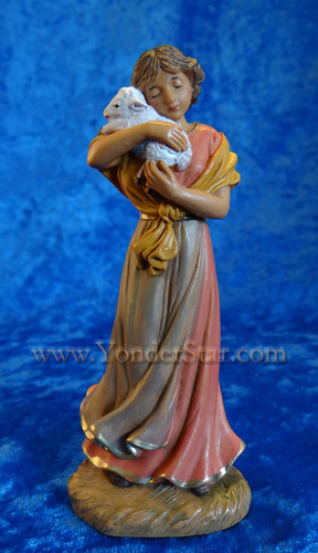 Maia - 5" Fontanini Nativity Shepherdess w/ Lamb 54073