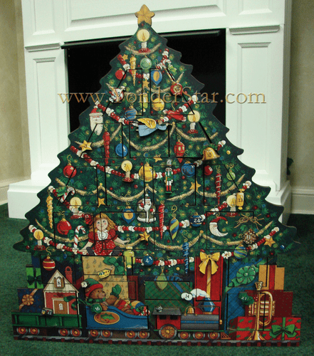 Heirloom Wooden Advent Calendar Christmas Tree
