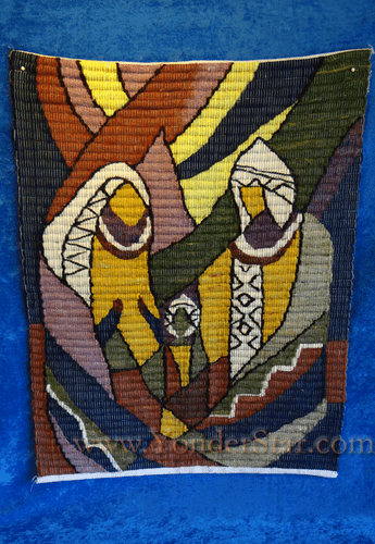 Handwoven Wool Nativity Tapestry Fair Trade Peru