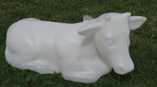 Lighted White Outdoor Nativity Set Cow