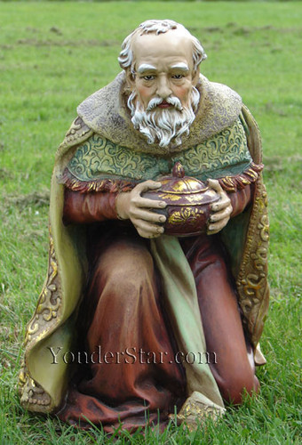 Kneeling Wiseman Melchior for Outdoor Nativity