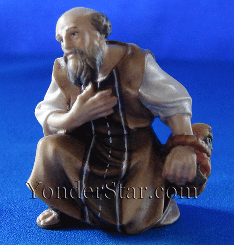 Shepherd Kneeling LEPI Nazarene Wooden Nativity