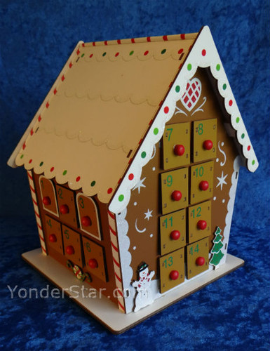 Wooden Advent Calendar Gingerbread House