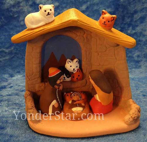 Cats and Kittens Nativity Scene