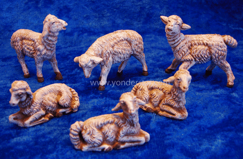 Sheep Set of 6 - 3.5" Fontanini Nativity Sheep 55016