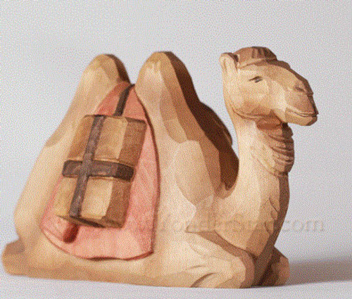 Camel Seated with Packs - Huggler Nativity Woodcarving