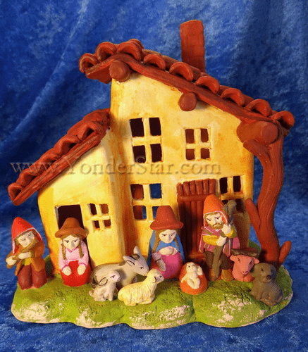 Ayacuchan House Nativity Candle Holder