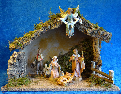 5" Fontanini Nativity Scene w Wooden Stable 54422