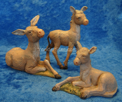 Donkey Family - 5" Fontanini Nativity Animals 51533