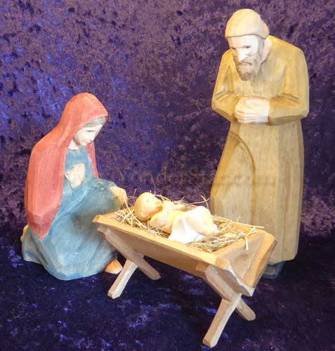 Holy Family - Huggler Nativity Woodcarving