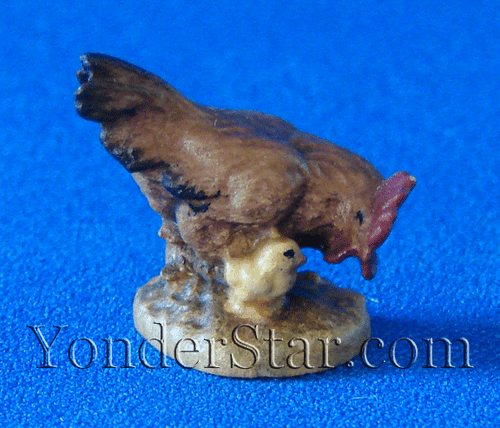 Hen with Chick Reindl Carved Italian Nativity