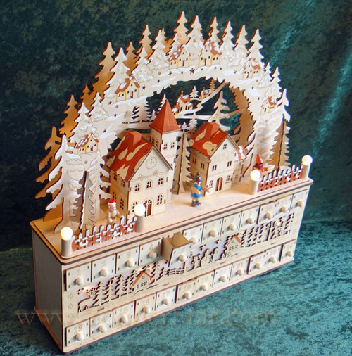 Lighted Wooden Advent Calendar Winter Wonderland PreOrder Yonder