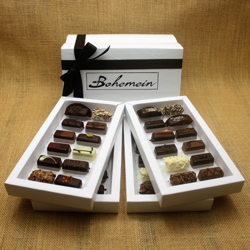 Overwhelmed by choice? Let our knowledgeable Staff and Chocolatiers make the decisions for you.Our recommended assortment is 2 of all of our chocolates