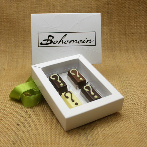 With Bohemein My Own Selection 4 chocolates Gift Box you can add your personal touch, by making your own selection of 4 pieces from our complete range of chocolates.