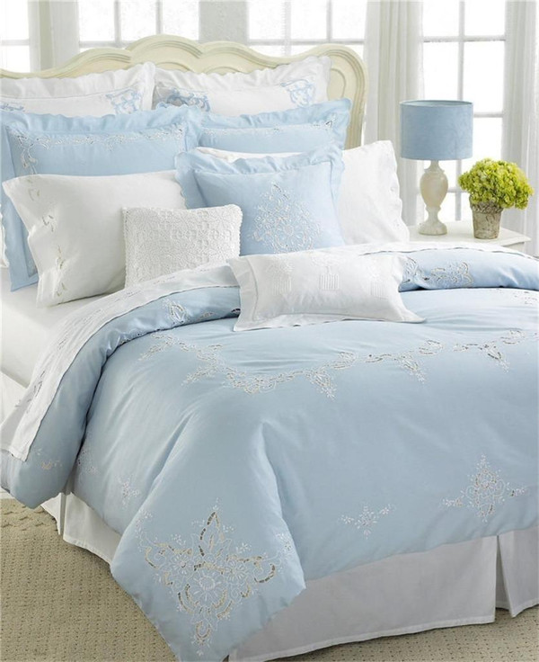 Light Blue Duvet Cover Queen Sweetgalas Of Versailles Dejeuner Light Blue Embroidered Queen Duvet Cover New