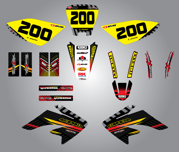 Honda CRF 70/80/100 Full Graphics Kit Sunrise Style - MotoXart