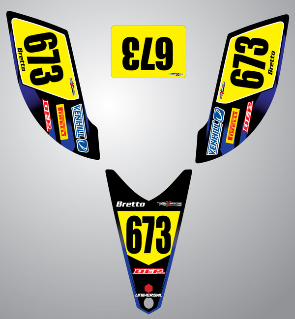 QUAD ATV custom number plate graphics kit STORM Style Sticker Kit