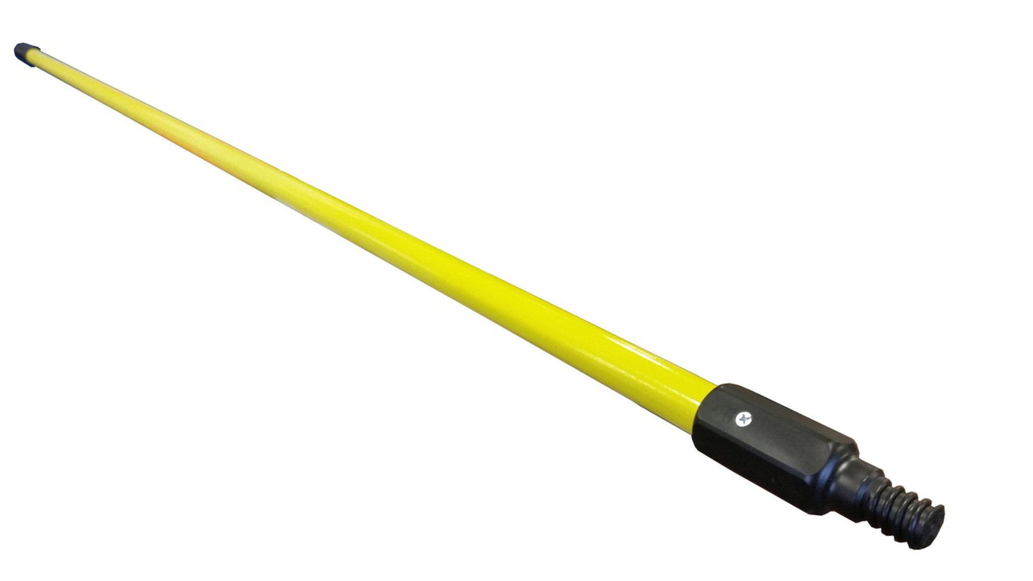 60" Yellow Powder Coated Metal Broom Handle with Black Hex Thread 10 pack