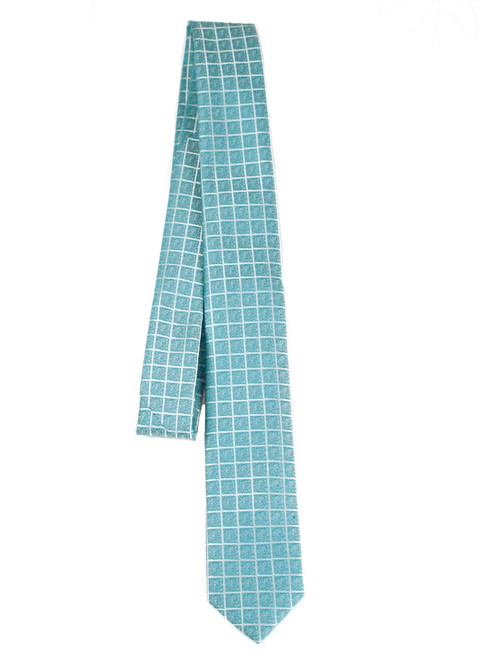 Boys Teal Square Lined Tie Boys Teal Square Lined Tie