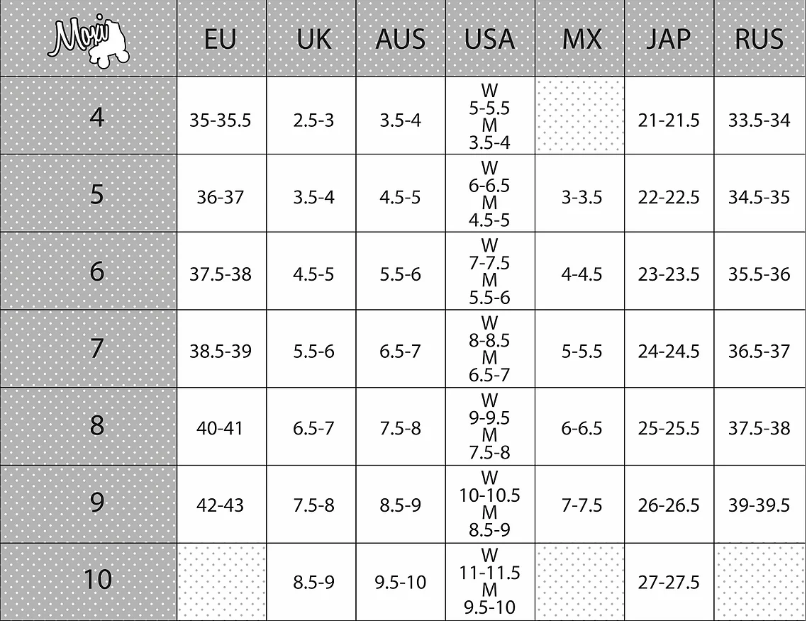 Them Skates Size Chart