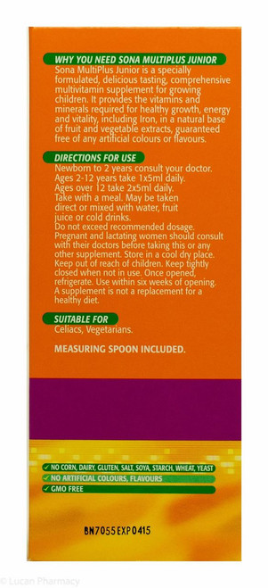 Sona® MultiPlus Junior Complete Multivitamin - 200ml ...