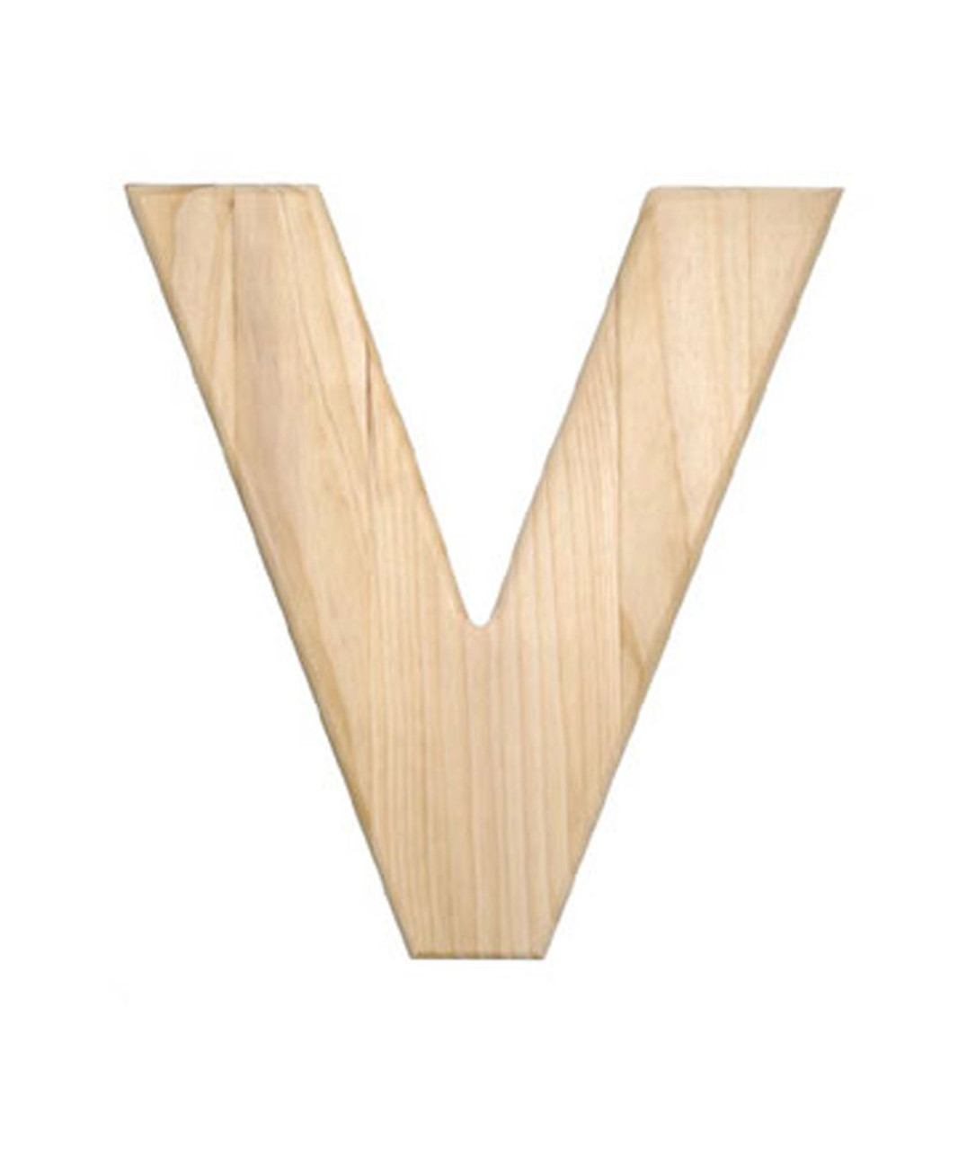 Unfinished Wood | 12-in | 2-in Thick | Letter | Letter V | Crafts Outlet