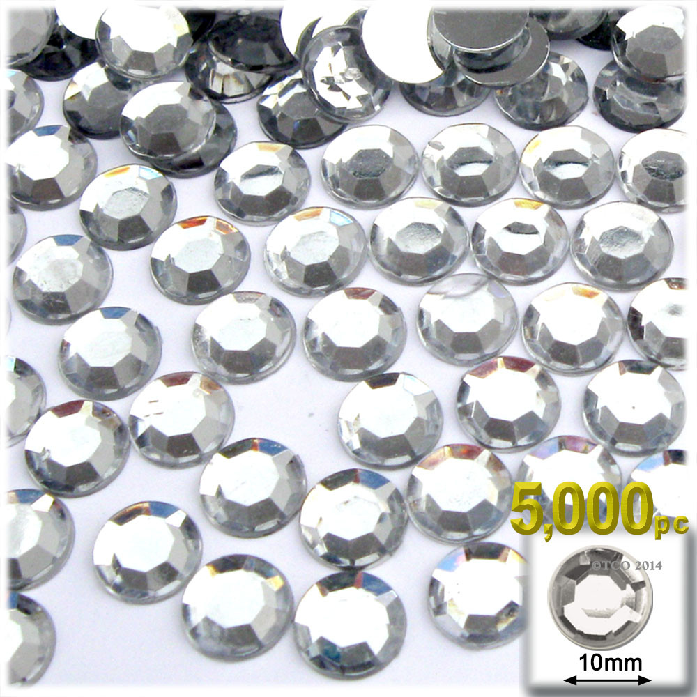 Rhinestones Flatback Round 10mm 5,000pc Clear Crafts Outlet