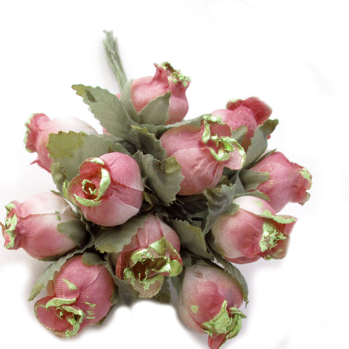 Artificial flowers Gold Dipped Tips Tulips 0.5inch 12pc Rustic Peach with gold tips