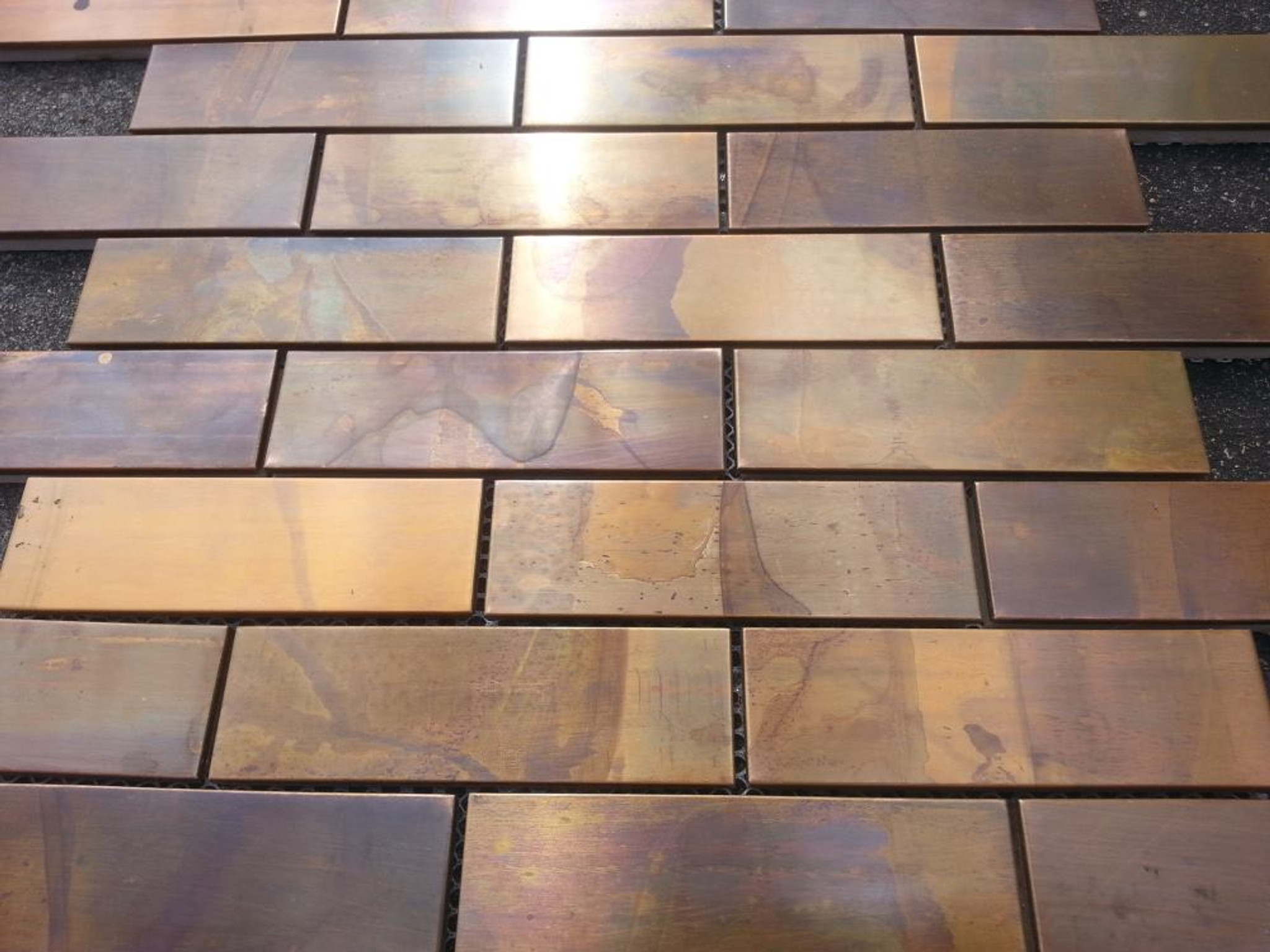 0942 Subway Copper Mosaic Tiles ExoTiles