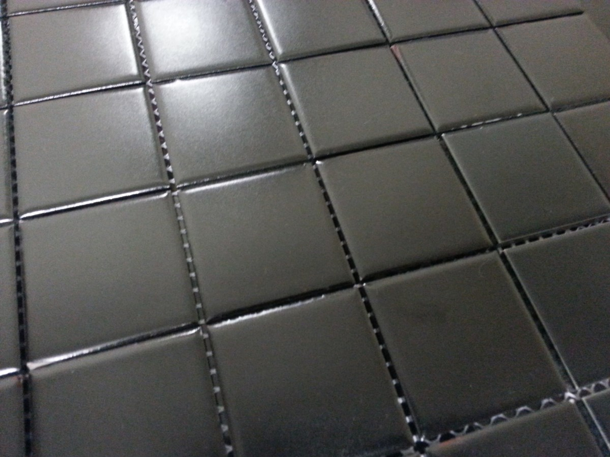 black mosaic kitchen tiles