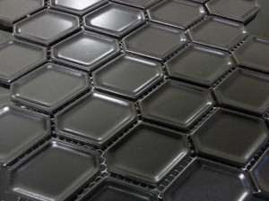 Black honeycomb porcelain wall tiles