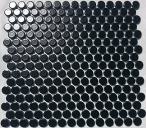 Black penny round mosaic tiles